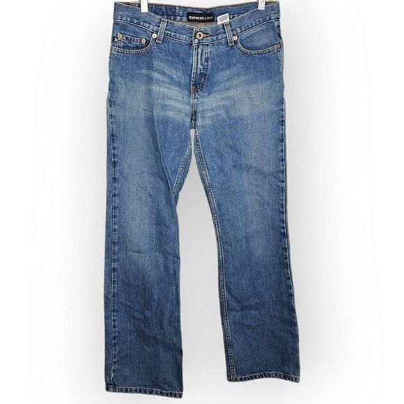 Express Jeans Vintage Y2K Women's Bikini Low Rise Flare Jeans size 7/8 Regular - Picture 1 of 7